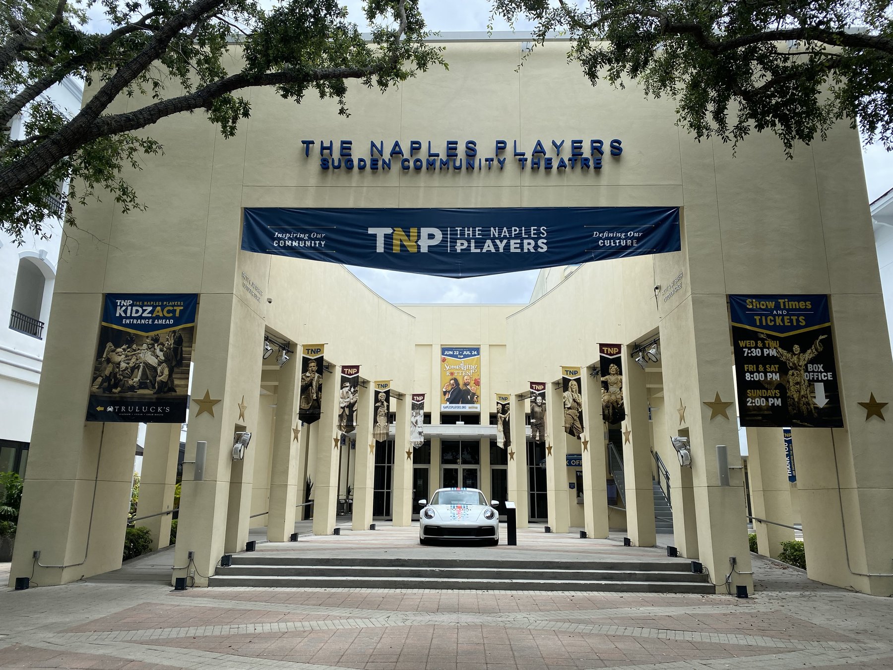 Front view of Naples Players Plaza