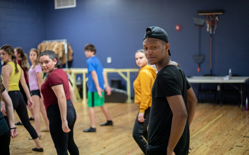 Chris Campbell leads a dance class