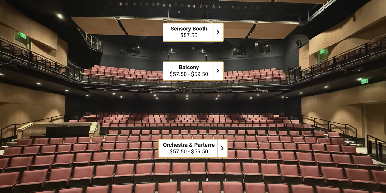 What the seating section when purchasing looks like